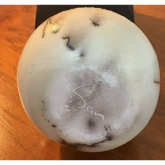 Hand Etched Horse Hair Navajo Wedding Vase 5 1/2" High Signed Sam - Picture 4 of 5